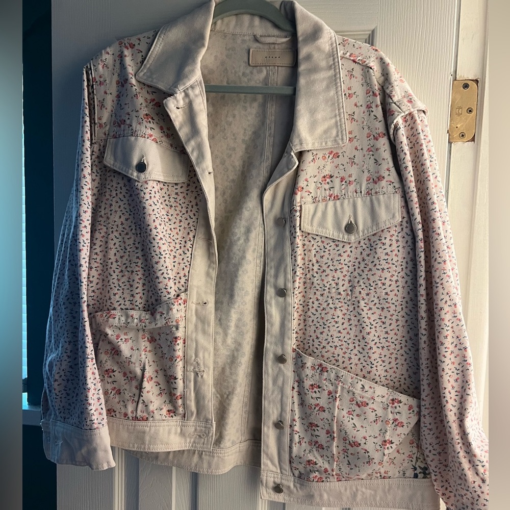 Blank NYC flower denim jacket